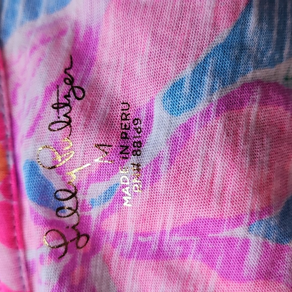 Lilly Pulitzer Fitted Pink and Green Short Sleeve Tee - Picture 5 of 7